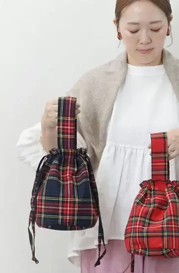 atelier emau 타탄 체크 복조리 백 미개봉 새상품