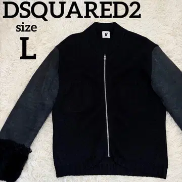 [ 초레어 ] 디스퀘어드 드라이버 니트 이소재 도킹 블랙 L