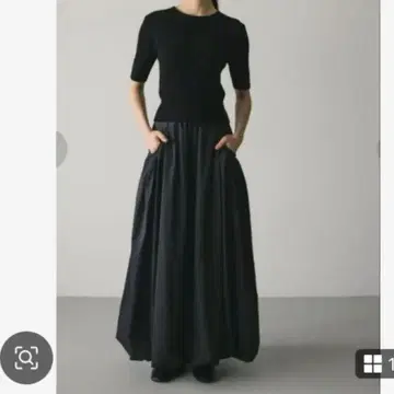 STYLEMIXER 셔링 포켓 벌룬 스커트 블랙 S