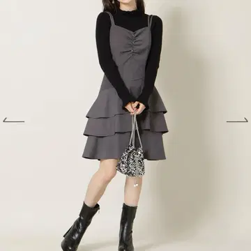 WILLSELECTION 더블 스트랩 비대칭 원피스