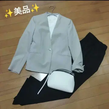 새상품급 PLST 플라스테 노카라 자켓 워셔블 베이지 S 오피스