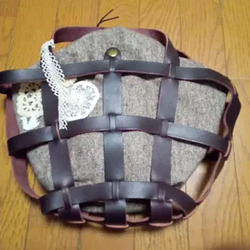 울 가죽 핸드백 브라운