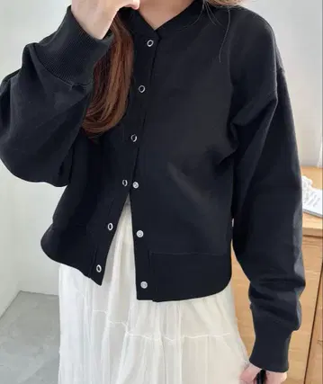 새상품급 andme 앤도미 2way 맨투맨 가디건 블랙 M