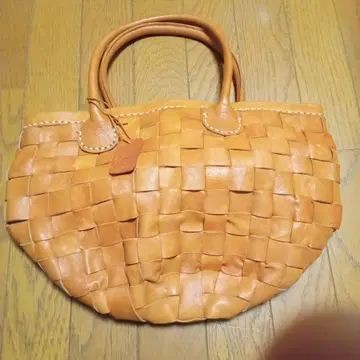 뜨개질 가죽 토트백