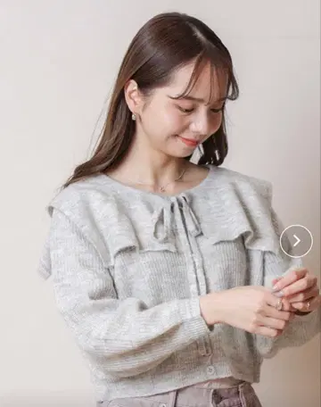 flower 플라워 스위티 컬러 니트 리본 포함 그레이 F