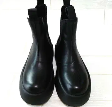 새상품급 REMME 사이드 고어 부츠 통굽 블랙 38