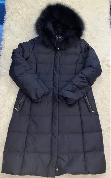 INDIVI 후드 부착 다운 자켓 네이비 38