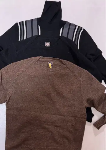 프리티 그린 스웨터 2장 하이넥 1장 클리닝 완료