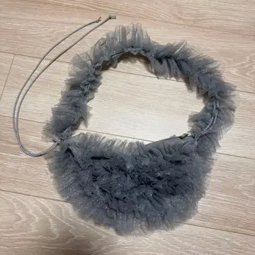 SNIDEL 라메 도트 튤 백 그레이