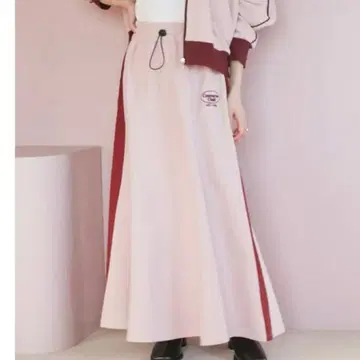 VIS CONVERSE 별주 사이드 라인 피케 스커트 워셔블 핑크