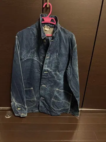다크 블루 데님 자켓 사이즈 40 커버올 미사용품 상당히 두꺼운 원단