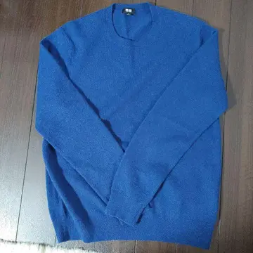 UNIQLO 캐시미어 파랑 니트 스웨터 M