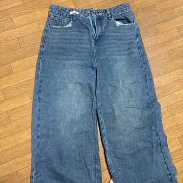 다크 블루 와이드 레그 데님