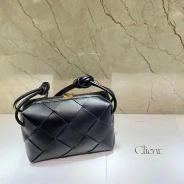 소가죽 천연 가죽 숄더백 심플 블랙 뜨개질 여성용