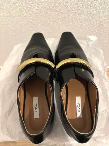 EVOL 펌프스 골드 모티브 스퀘어 펌프스 22.5cm