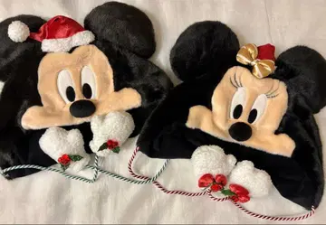 크리스마스 미키 미니 팬캡 세트 모자 디즈니 새상품