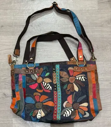 Cavalla 천연 가죽 패치워크 토트백