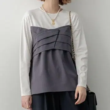 23구 울라이크 뷔스티에 콤비 디자인 티셔츠 38