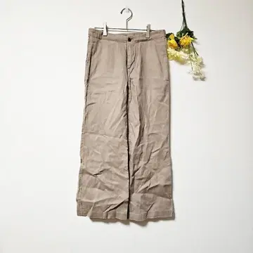 [ style+confort ] 린넨 100% 와이드 플레어 팬츠 (S)