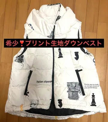 이탈리아 풍경 프린트 다운 베스트