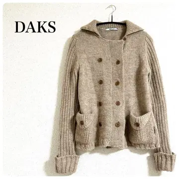 닥스 더블 브레스트 알파카 혼방 가디건 베이지 40 L