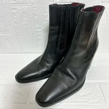 ZARA 사이드 고어 부츠 블랙 37 청키힐