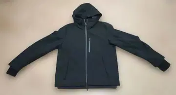 GLOBAL WORK 블랙 후드 부착 점퍼