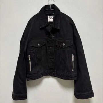 ZARA The Astra 지퍼 데님 자켓 블랙 L 사이즈