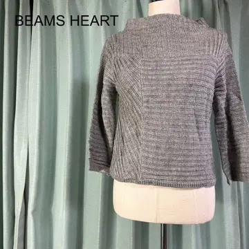 BEAMS HEART 그레이 긴팔 니트 스웨터 캐주얼