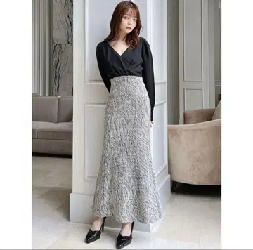 리젝시 도킹 하이웨스트 트위드 원피스