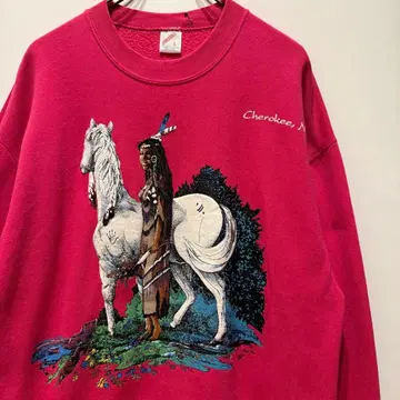 90's JERZEES 바디 아메리카 원주민 패턴 맨투맨 L