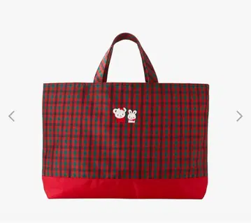 familiar 패밀리아 가로형 토트백 빨간색 계열 패밀리아 체크