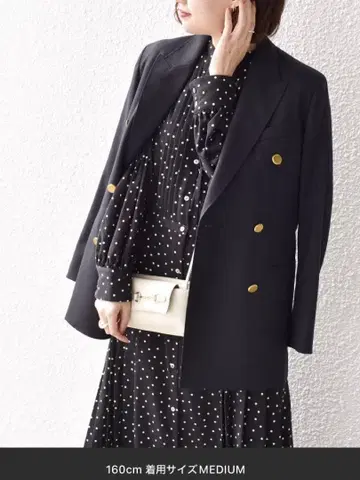 블랙 도트 롱 셔츠 원피스 ships