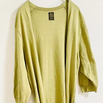 BATONER 바토너 코튼 실크 롱 가디건 라이트 그린