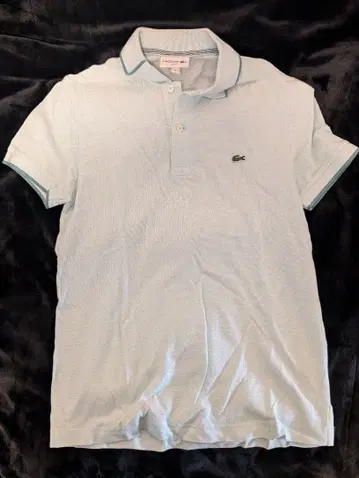 LACOSTE 라이트 블루 슬림핏 피케 셔츠