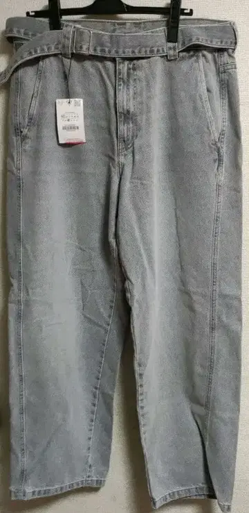 새상품 ZARA 그레이 와이드 벨벳 데님 팬츠