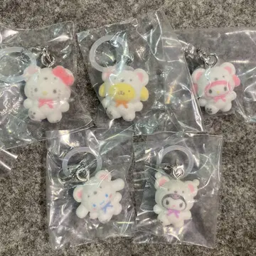 산리오 캐릭터즈 메지루시 액세서리 후와후와 스노우 5종