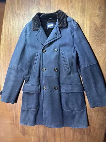 BRUNELLO CUCINELLI 다크 블루 무스탕 코트