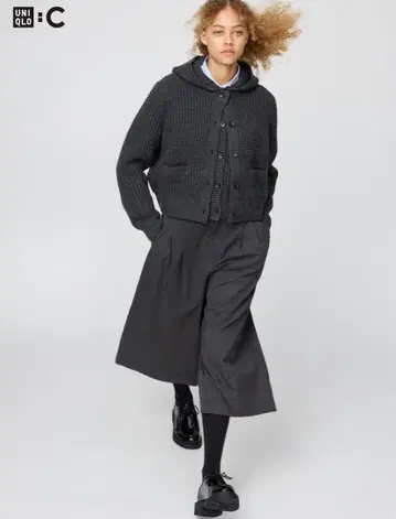 유니클로 큐롯 기장 짧음 L 사이즈 다크 그레이