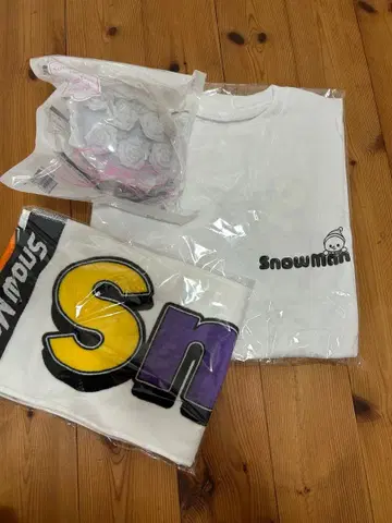 SnowMan 미사용 로고 T셔츠, 미사용 타월, 응원봉