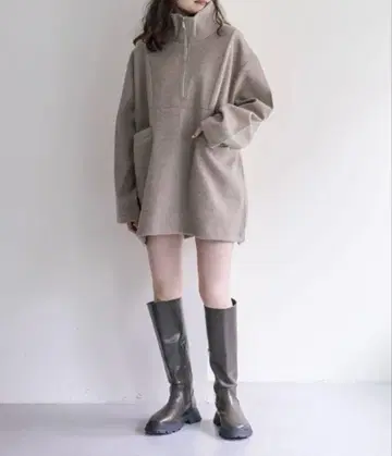 기모 하프 zip 풀오버 미스틱