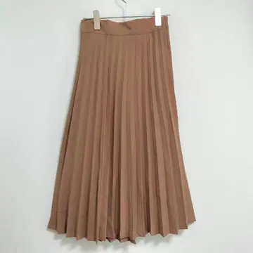 Abuci 플리츠 스커트 롱 기장 라이트 브라운 사이즈 F