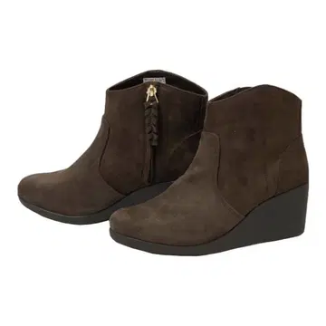 브라운 스웨이드 웨지힐 부티