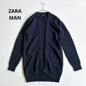 ZARA MAN 자라맨 롱 니트 가디건 코튼 네이비 S