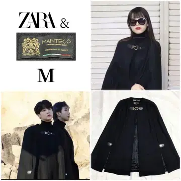 ZARA MANTECO 자라만테코 케이프 판초 코트 금장 장식 M