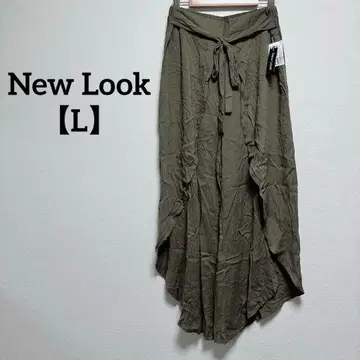 새상품급 New Look [ L ] 가우초 팬츠 리본 포함 올리브