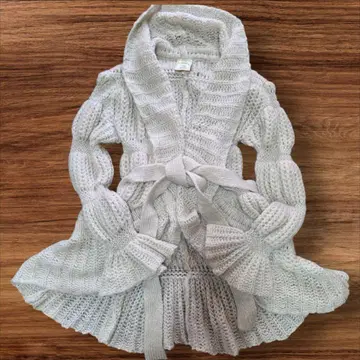 젤라또피케 화이트 니트 롱 가디건 룸웨어 프리 사이즈