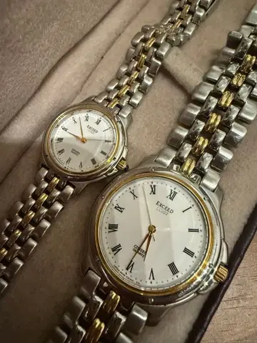 EXCEED 페어 아날로그 손목시계 세트