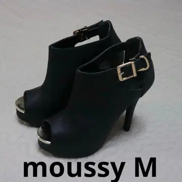 moussy 오픈토 하이힐 부티 블랙 M