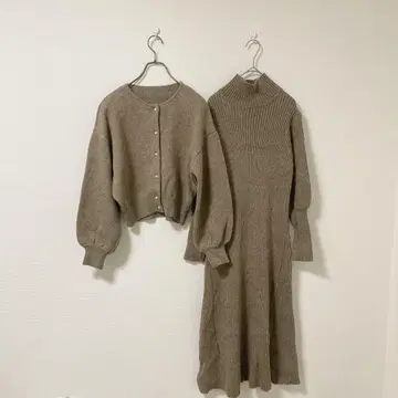 SHIPS 쉽스 가디건+리브 원피스 셋업